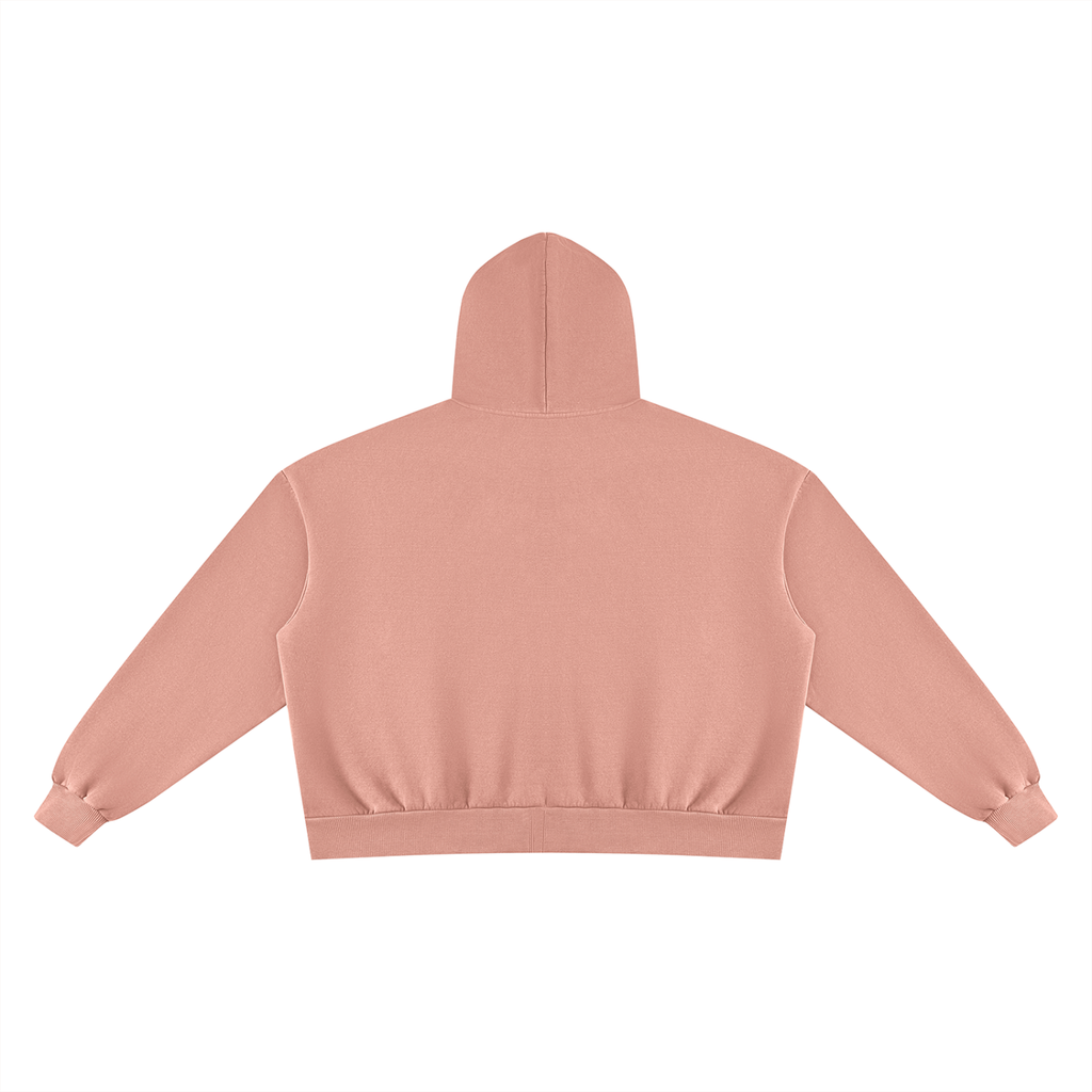 Vintage-Washed Boxy Fleece Hoodie