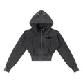 Vintage Wash Cropped Fleece Hoodie