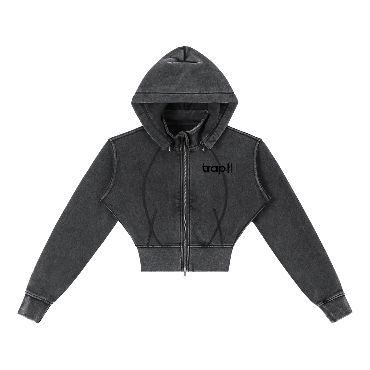 Vintage Wash Cropped Fleece Hoodie