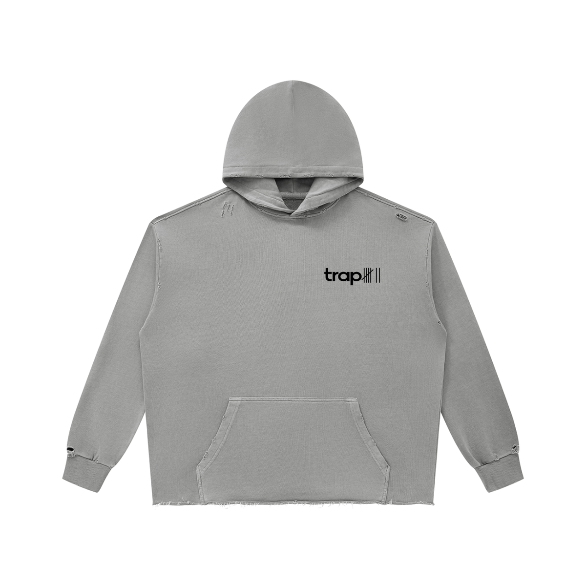 Vintage-Washed Raw-Edge Hoodie