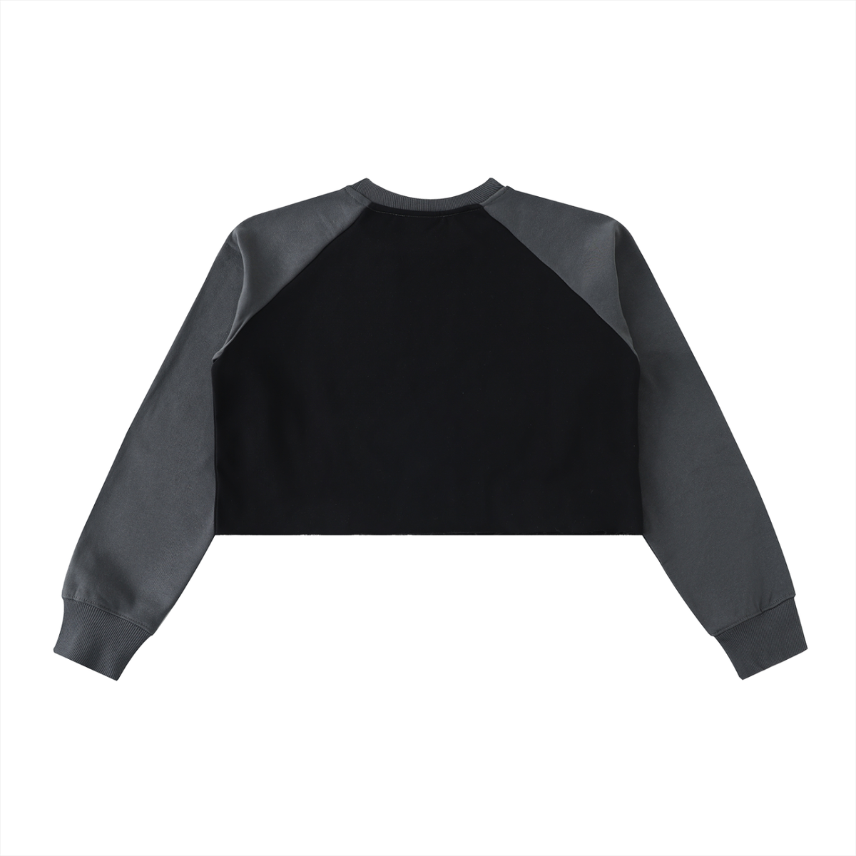 Colorblock Raw-Edge Crop Sweatshirt