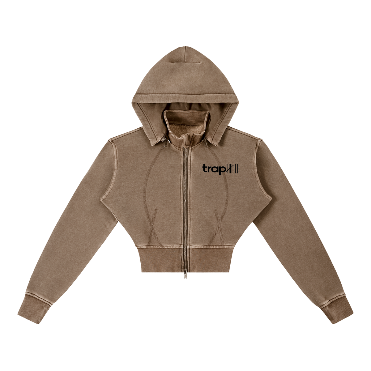 Vintage Wash Cropped Fleece Hoodie