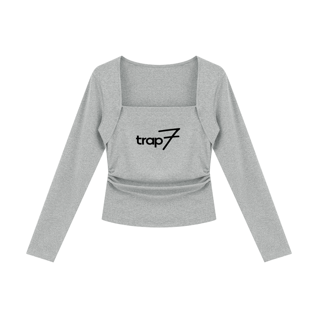 Ruched Long-Sleeve Everyday Top