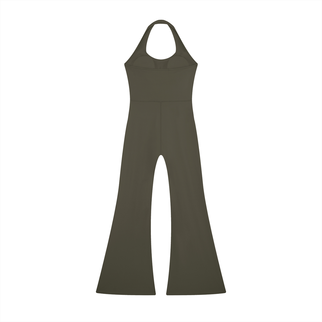 Sleek Halter Flare Jumpsuit