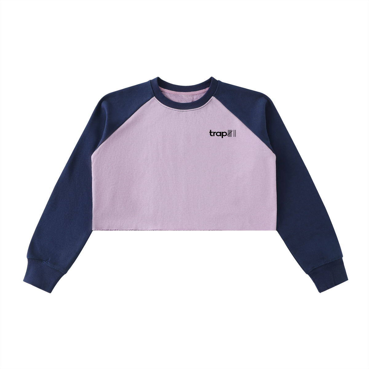 Colorblock Raw-Edge Crop Sweatshirt