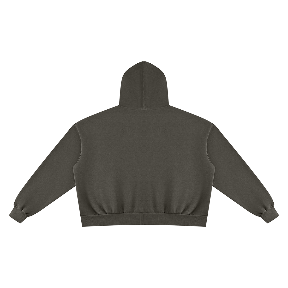 Vintage-Washed Boxy Fleece Hoodie