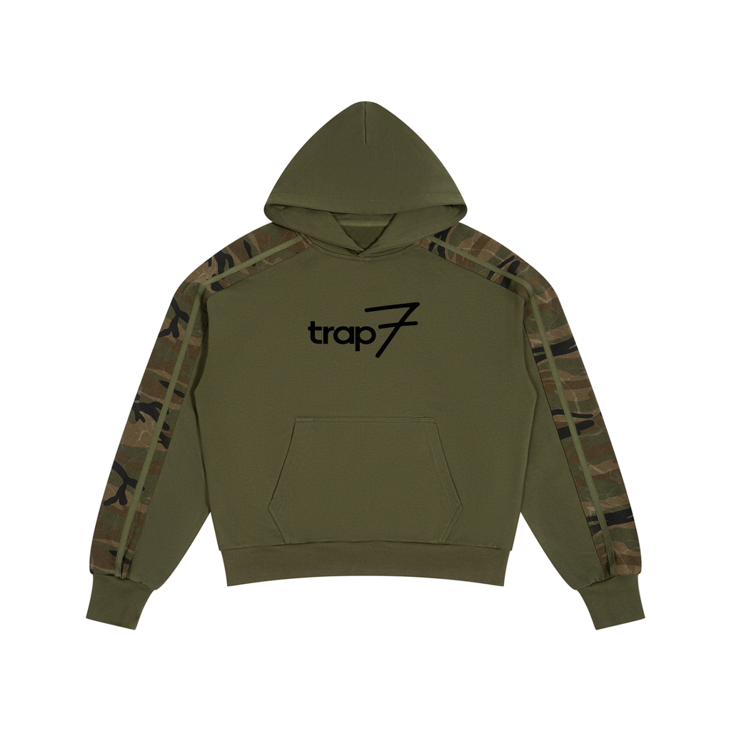 Unisex Camo-Panel Boxy Hoodie