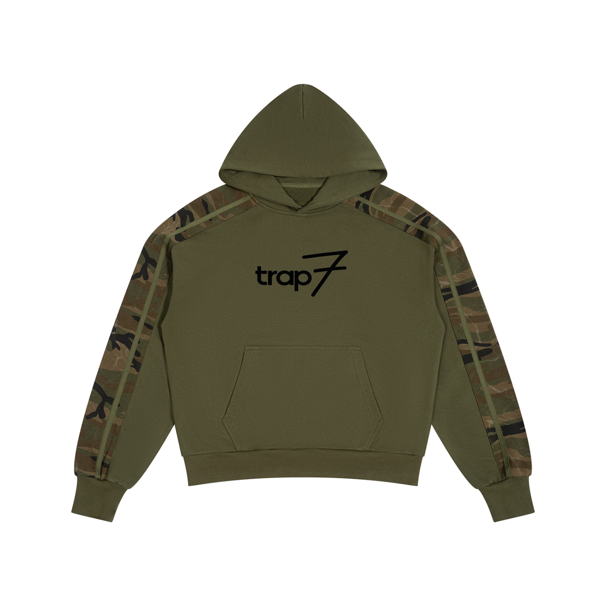 Unisex Camo-Panel Boxy Hoodie