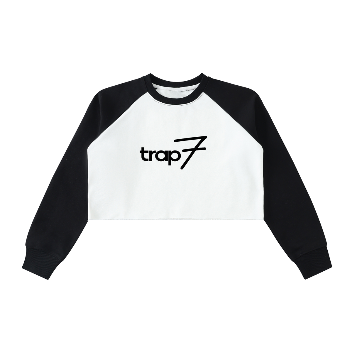 Colorblock Raw-Edge Crop Sweatshirt