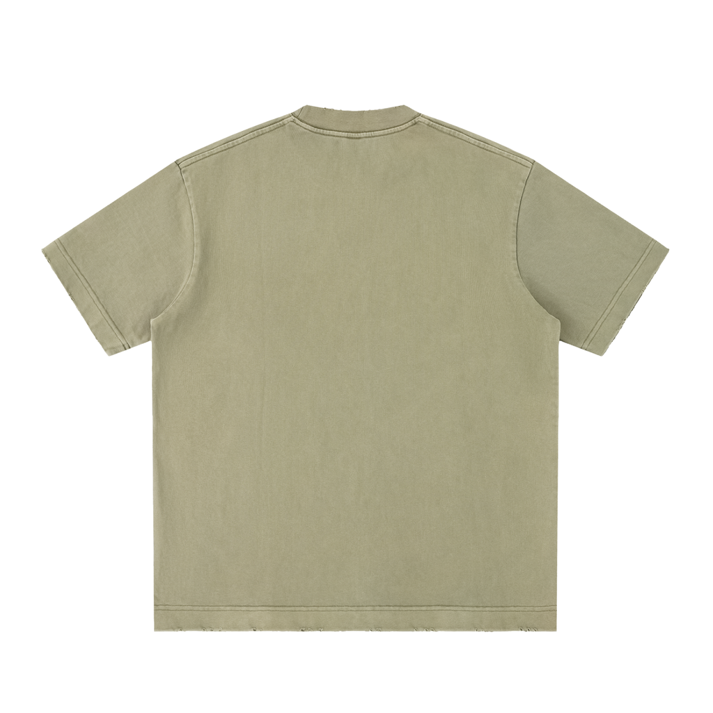 Vintage Washed Frayed-Edge Tee