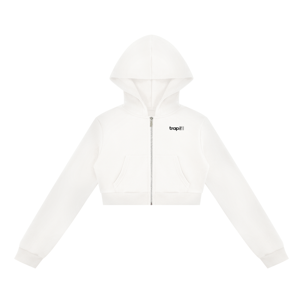 Relaxed Cropped Full-Zip Hoodie