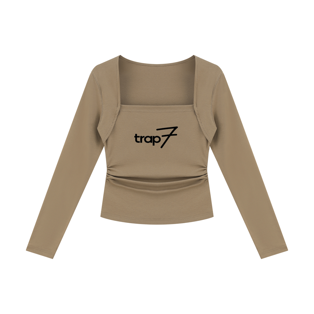 Ruched Long-Sleeve Everyday Top