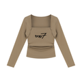 Ruched Long-Sleeve Everyday Top