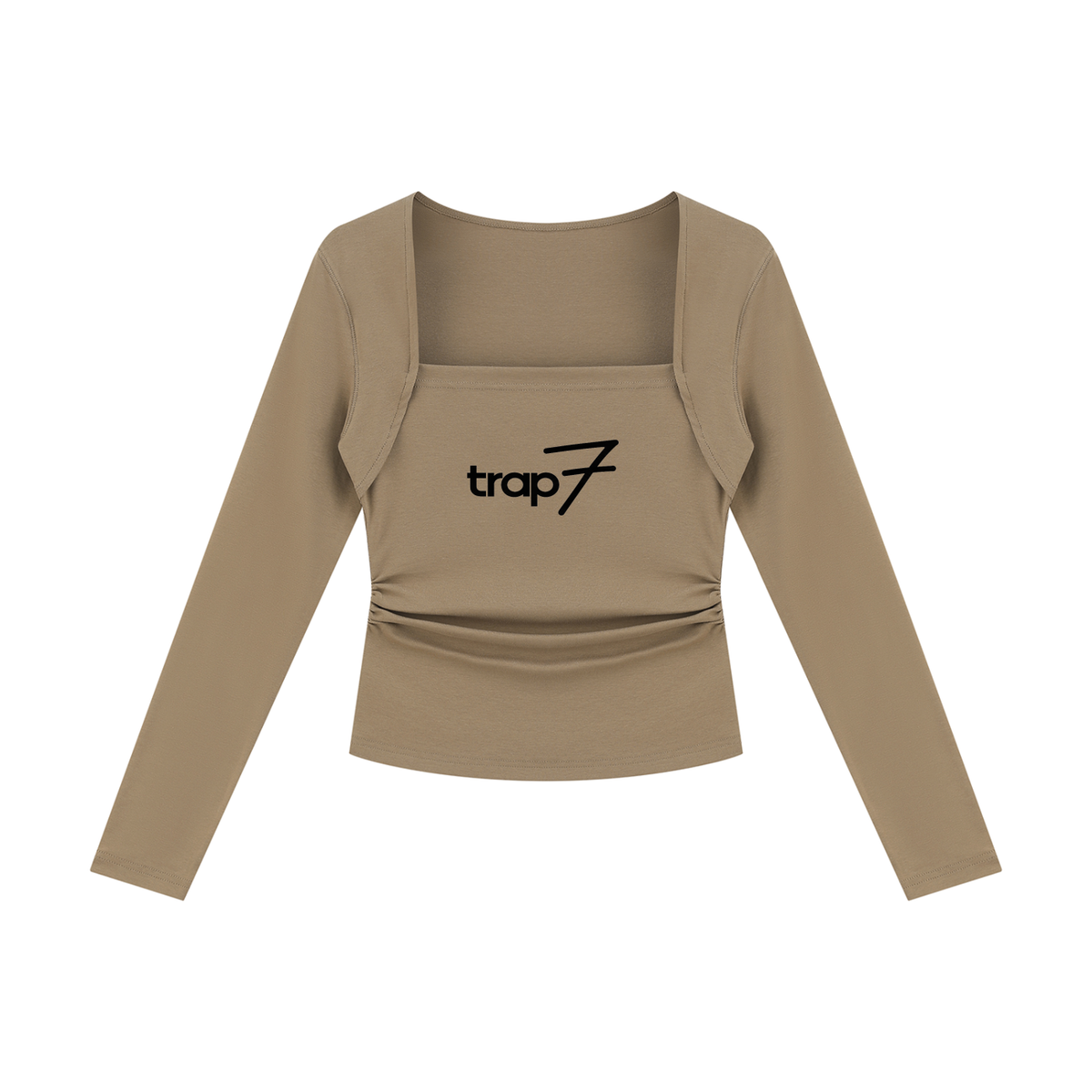 Ruched Long-Sleeve Everyday Top