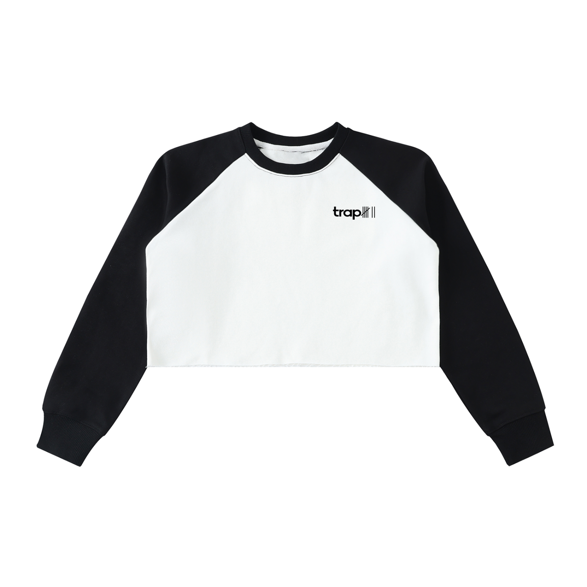 Colorblock Raw-Edge Crop Sweatshirt