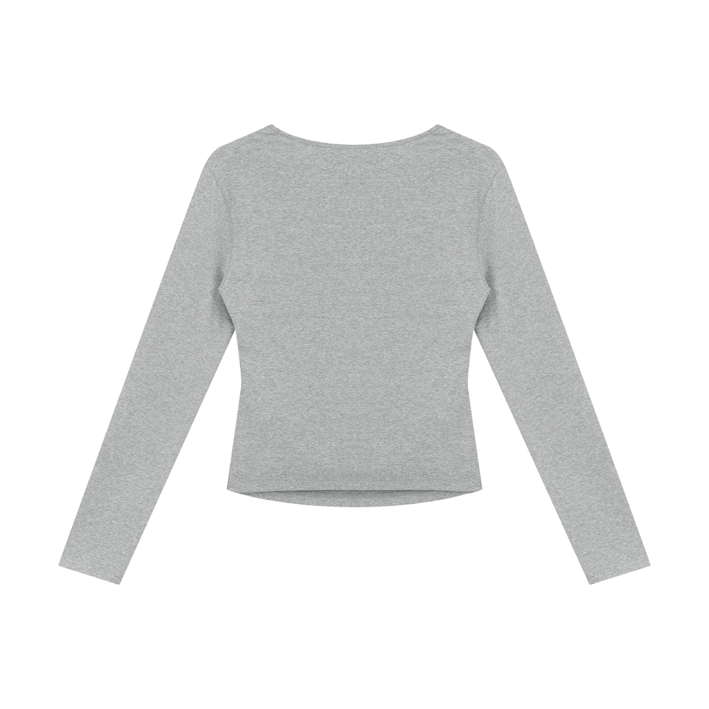 Ruched Long-Sleeve Everyday Top